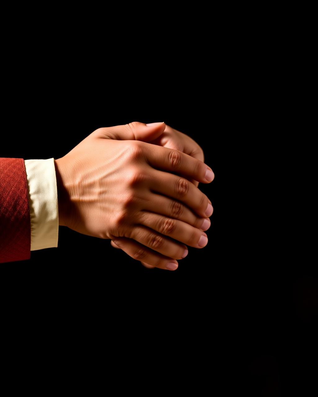 Hands clasped in greeting