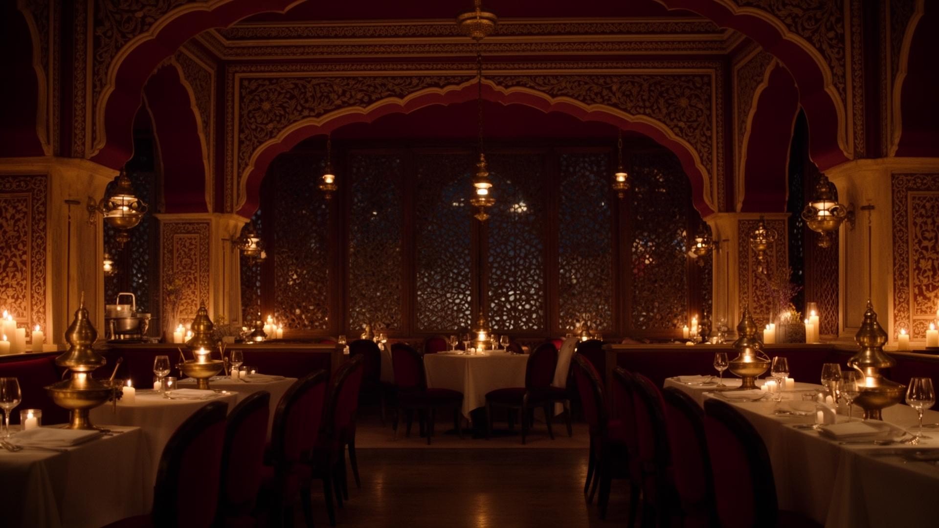 Amber Palace — luxury Indian restaurant interior in China